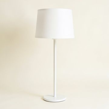 Fern Crest Floor Lamp With A Plain Fabric Shade - White (synthetic illustration; no displayed measurements)