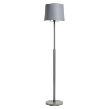 Flint Brook Floor Lamp With A Plain Fabric Shade - Gray