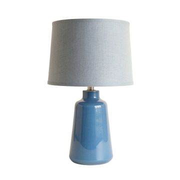 Birch Crossing Table Lamp With A Plain Fabric Shade - Blue