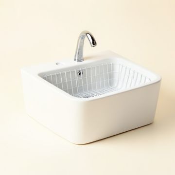 33 '' L X 20 '' W Farmhouse Kitchen Sink With Sink Grid And Basket Strainer (synthetic illustration; no displayed measurements)