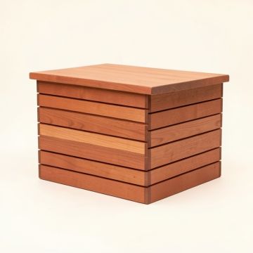 Field Crest Closed Outdoor Storage Box - Terracotta (synthetic illustration; no displayed measurements)