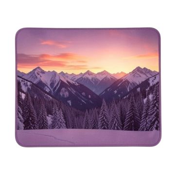 Winter Landscape In The Mountains Sunset Majestic Scenes From The World Photo White Brown Mauve Kitchen Mat