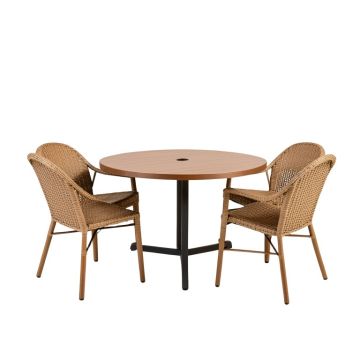Bearden 3-Piece Commercial-Grade Patio Set With 2 Woven Dining Chairs And A