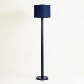 Spruce Dale Floor Lamp With A Plain Fabric Shade - Navy (synthetic illustration; no displayed measurements)