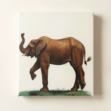 Painted Elephant Ii Painting Print On Wrapped Canvas (synthetic illustration; no displayed measurements)
