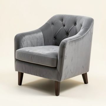 Iseminger Tufted Velvet Upholstered Side Chair In Gray (synthetic illustration; no displayed measurements)