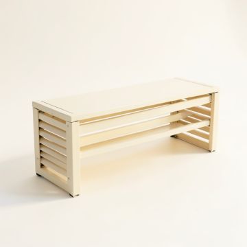 Elm Canyon Narrow Outdoor Storage Bench - Ivory (synthetic illustration; no displayed measurements)