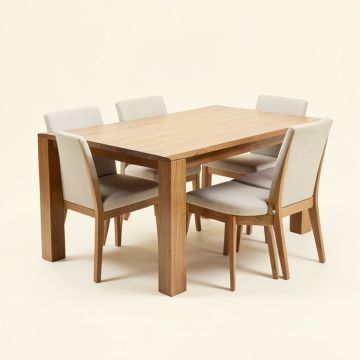 Valkyries Butterfly Leaf Rubberwood Solid Wood Dining Set (synthetic illustration; no displayed measurements)