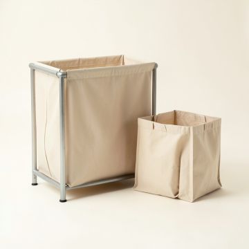 Willow Bridge Laundry Sorting Station With Plain Removable Bags - Beige (synthetic illustration; no displayed measurements)