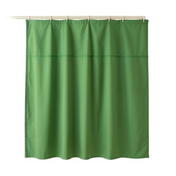 Vale Bridge Shower Curtain Hanging Flat From A Plain Rod - Green