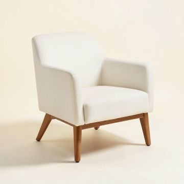 Chyna Mid Century Modern Arm Chair In White (synthetic illustration; no displayed measurements)