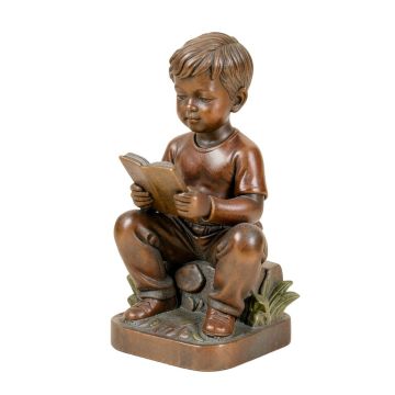Study Time - Boy Reading Garden Statue