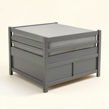 Bestar Versatile 105W Queen Murphy Bed With Shelving Unit ( 103W ) In Deep Grey (synthetic illustration; no displayed measurements)