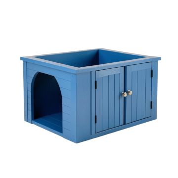 Oak Dale Empty Furniture-Style Litter Enclosure - Blue