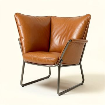 Almondsbury 29.1 '' Wide Genuine Leather Butterfly Chair (synthetic illustration; no displayed measurements)