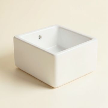 White Ceramic Square Vessel Bathroom Sink (synthetic illustration; no displayed measurements)