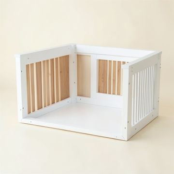 Birch Branch Empty Furniture-Style Pet Crate - White (synthetic illustration; no displayed measurements)