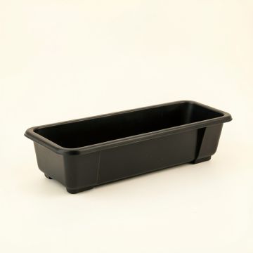 Laurel Canyon Empty Railing Planter With Integral Brackets - Black (synthetic illustration; no displayed measurements)