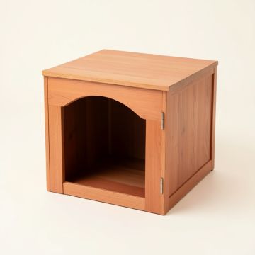 Slate Arc Empty Furniture-Style Litter Enclosure (synthetic illustration; no displayed measurements)