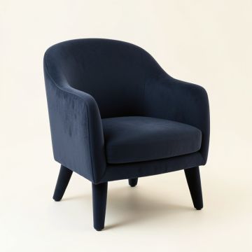 Aspen Canyon Upholstered Armchair - Navy (synthetic illustration; no displayed measurements)