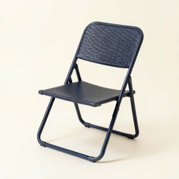 Maple Arc Folding Outdoor Chair - Navy (synthetic illustration; no displayed measurements)