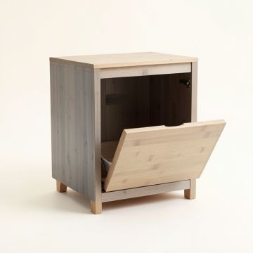 Field Crest Freestanding Pull-Out Hamper Cabinet - Gray (synthetic illustration; no displayed measurements)