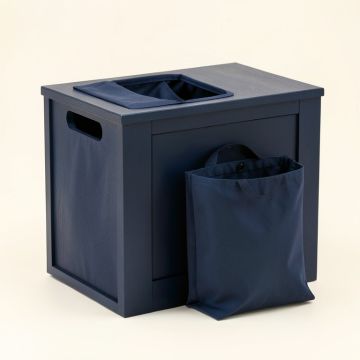 Heath Branch Laundry Sorting Station With Plain Removable Bags - Navy (synthetic illustration; no displayed measurements)