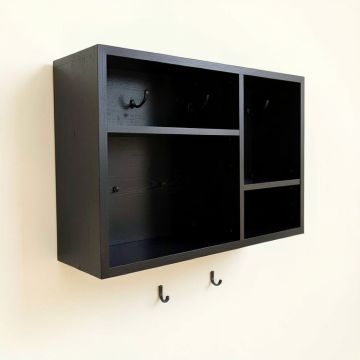Hill Branch Wall-Mounted Entryway Organizer Shelf - Black (synthetic illustration; no displayed measurements)