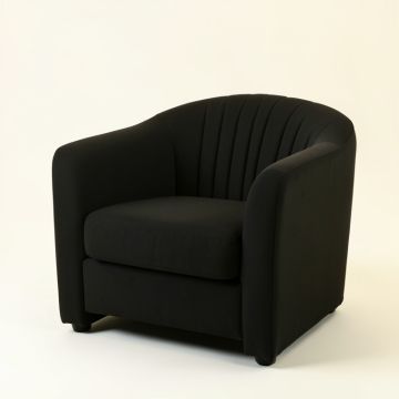 Ridge Bend Upholstered Armchair - Black (synthetic illustration; no displayed measurements)