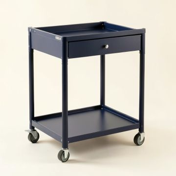 Flint Brook Empty Rolling Workshop Cart - Navy (synthetic illustration; no displayed measurements)