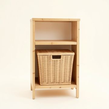Spruce Dale Freestanding Pull-Out Hamper Cabinet - Beige (synthetic illustration; no displayed measurements)