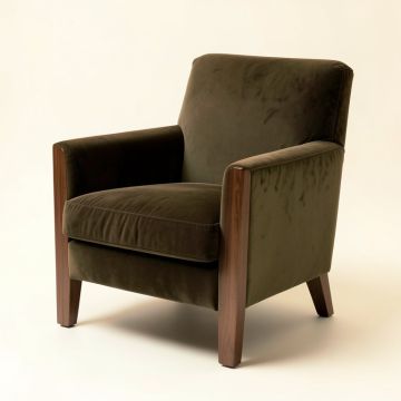 23.62 '' Wide Velvet Armchair (synthetic illustration; no displayed measurements)