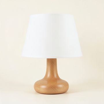 Dawn Dale Table Lamp With A Plain Fabric Shade - White (synthetic illustration; no displayed measurements)