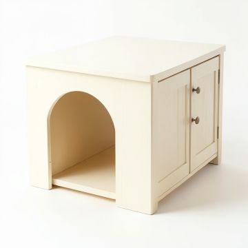 Summit Crest Empty Furniture-Style Litter Enclosure - Cream (synthetic illustration; no displayed measurements)