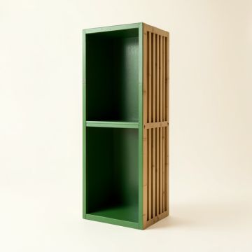 Ash Bend Narrow Cubby Tower - Green (synthetic illustration; no displayed measurements)