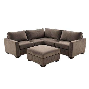 Alidia 132 '' Wide Microfiber/Microsuede Left Hand Facing Modular Sectional With Ottoman