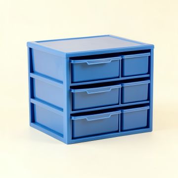 River Edge Small-Parts Storage Drawer Cabinet - Blue (synthetic illustration; no displayed measurements)