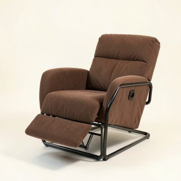 Modern Electronic Power Recliner With 360 Swivel Rotation , Usb Charging Port And Footrest , Brown (synthetic illustration; no displayed measurements)
