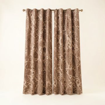 Bathurst Paisley Asian Blooming Beauty Classical Ethnic Fashion Themed Ornate Floral Motif Graphic Print & Text Semi-Sheer Rod Pocket Curtain Panel (synthetic illustration; no displayed measurements)
