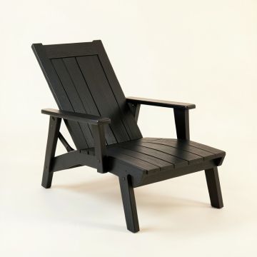 Laurel Branch Outdoor Lounge Chair - Black (synthetic illustration; no displayed measurements)