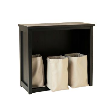 Cedar Crest Laundry Sorting Station With Plain Removable Bags - Black