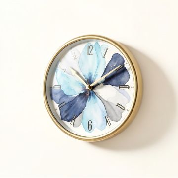 Indigold Watercolor Flower I 38 '' Wall Clock (synthetic illustration; no displayed measurements)