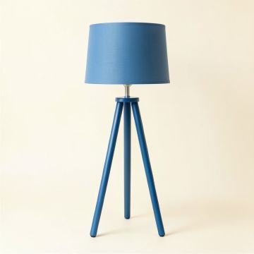 Hill Branch Floor Lamp With A Plain Fabric Shade - Blue (synthetic illustration; no displayed measurements)