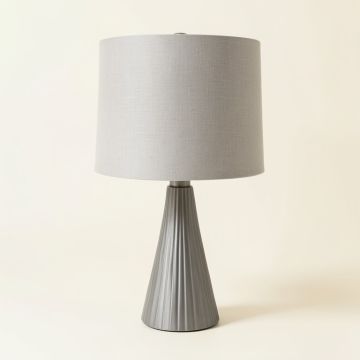 Vale Canyon Table Lamp With A Plain Fabric Shade - Gray (synthetic illustration; no displayed measurements)