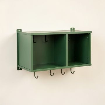 Field Brook Wall-Mounted Entryway Organizer Shelf - Green (synthetic illustration; no displayed measurements)