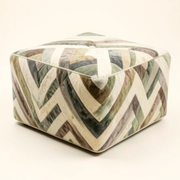 Spurgeon 18 '' Wide Square Chevron Pouf Ottoman (synthetic illustration; no displayed measurements)