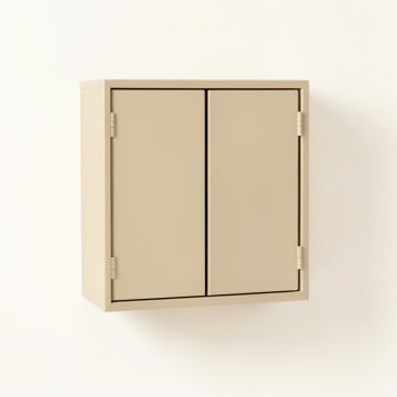 Shore Arc Wall-Mounted Entry Cabinet - Beige (synthetic illustration; no displayed measurements)
