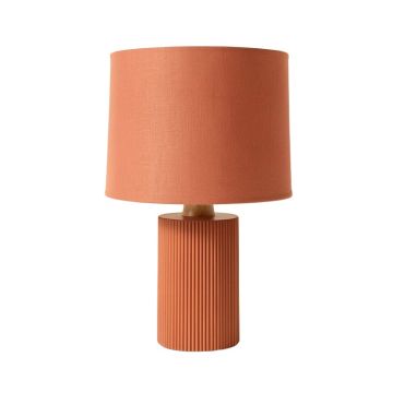 Aspen Dale Table Lamp With A Plain Fabric Shade - Terracotta