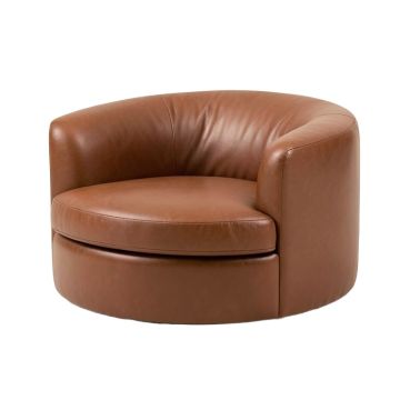 Brierley 86 '' Faux Leather Round Arm Sofa Chaise