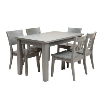 Lockett 5 - Piece Rubber Solid Wood Dining Set